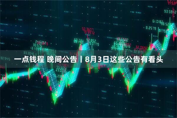 一点钱程 晚间公告丨8月3日这些公告有看头