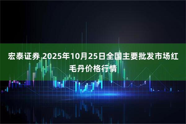 宏泰证券 2025年10月25日全国主要批发市场红毛丹价格行情