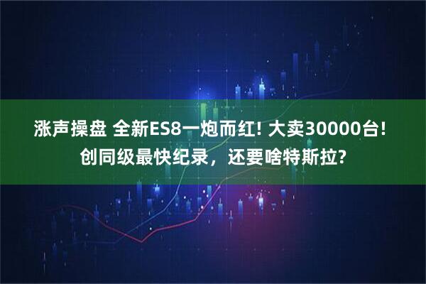 涨声操盘 全新ES8一炮而红! 大卖30000台! 创同级最快纪录，还要啥特斯拉?