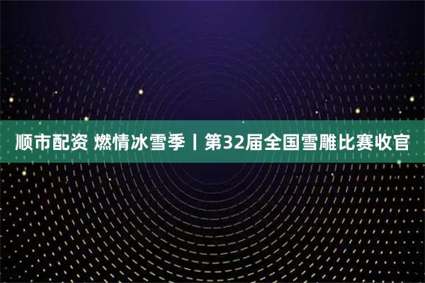 顺市配资 燃情冰雪季丨第32届全国雪雕比赛收官
